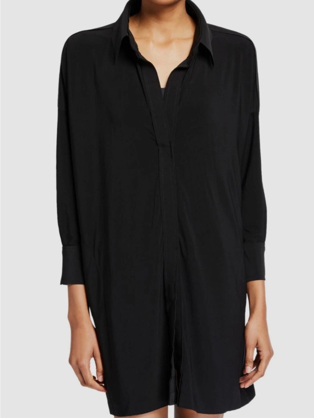 Norma Kamali Kulture Box Short Dress Black Zipper